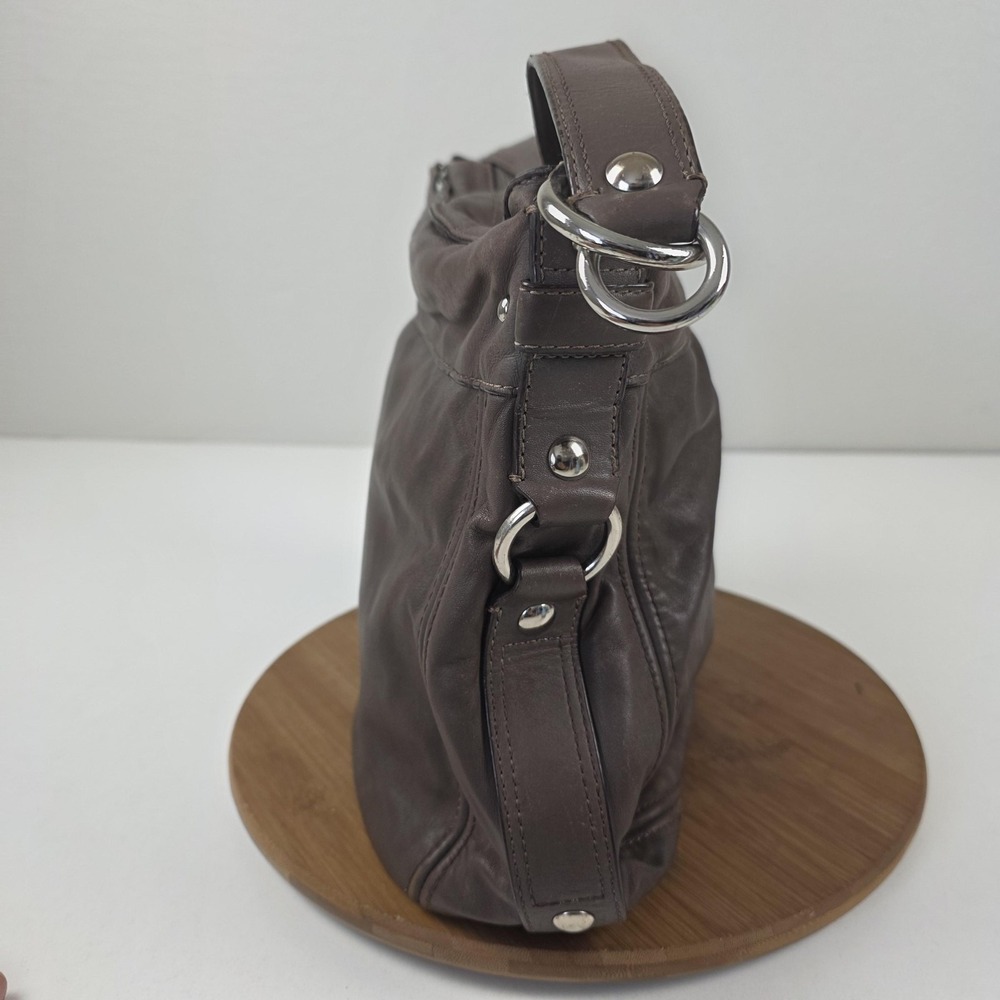 Coach Leather Shoulder Bag Womens Brown Hobo Zip Top Silver Hardware Style 14706 - Picture 2 of 16